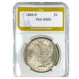 1884-O Morgan Silver Dollar PGA MS65