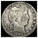 1896-O Silver Barber Quarter NEARLY UNCIRCULATED