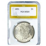 1891 Morgan Silver Dollar PGA MS64