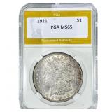 1921 Morgan Silver Dollar PGA MS65