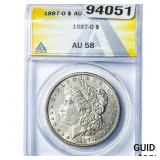1887-O Morgan Silver Dollar ANACS AU58