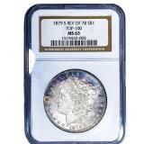 1879-S REV 78 Morgan Silver Dollar NGC MS63 Top-10