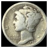 1921 Silver Mercury Dime NICELY CIRCULATED NICELY