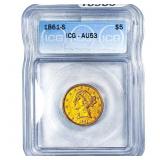 1861-S $5 Gold Half Eagle ICG AU53