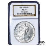 1989 Silver Eagle NGC MS69