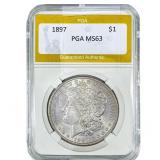 1897 Morgan Silver Dollar PGA MS63
