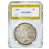 1927 Silver Peace Dollar PGA MS63