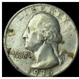 1936-S Silver Washington Quarter CLOSELY UNCIRCULA