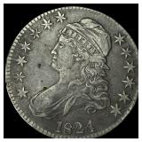 1824 Capped Bust Half Dollar CHOICE AU