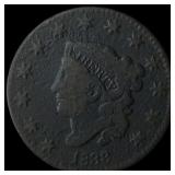 1838 Coronet Head Large Cent LIGHTLY CIRCULATED