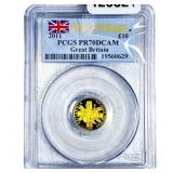 2001 Great Britain Gold Â£10 1/10oz AGW PCGS PR80