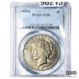 1935-S Silver Peace Dollar PCGS AU50