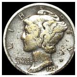 1921 Silver Mercury Dime LIGHTLY CIRCULATED LIGHT