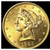 1903-S Gold $5 Liberty Head Half Eagle UNCIRCULA