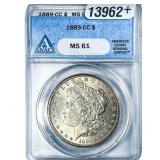1889-CC Morgan Silver Dollar ANACS MS61