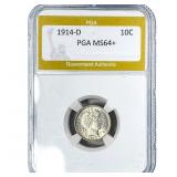 1914-D Barber Dime PGA MS64+