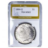 1884-CC Morgan Silver Dollar PGA MS63