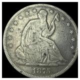 1875 Seated Liberty Half Dollar LIGHTLY CIRCULATED