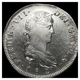 1821 Spanish Colonies Silver 8 Reales CHOICE  AU
