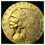 1927 Indian Head Gold $2.5 Quarter Eagle UNCIRCU