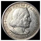 1893 Silver Columbian Expo Half Dollar NEARLY  UN