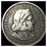 1893 Silver Columbian Expo Half Dollar NEARLY  UN