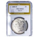 1880-O Morgan Silver Dollar PGA MS63 Micro O