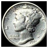 1921 Silver Mercury Dime CLOSELY UNCIRCULATED