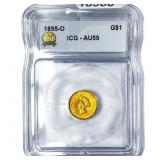 1855-O Type 2 Dollar ICG AU55