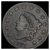 1827 Coronet Head Large Cent ABOUT UNCIRCULATED A
