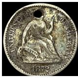 1872 Seated Liberty Silver Half Dime HIGH  GRADE