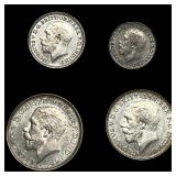 1927 UK Silver Maundy Set [1-4 Pence]  UNCIRCULAT