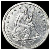 1857 Silver Seated Liberty Quarter UNCIRCULATED