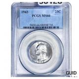 1943 Washington Silver Quarter PCGS MS66