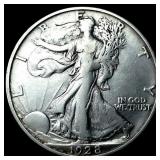 1928-S Silver Walking Liberty Half Dollar   NEARL