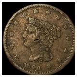 1840 Braided Hair Large Cent LIGHTLY CIRCULATED