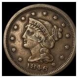 1846 Braided Hair Large Cent ABOUT UNCIRCULATED
