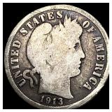 1913-S Silver Barber Dime LIGHTLY CIRCULATED LIGH