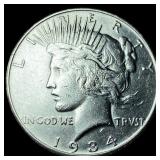 1934-S Peace Silver Dollar NEARLY UNCIRCULATED N