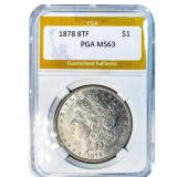 1878 8TF Morgan Silver Dollar PGA MS63