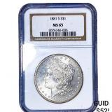 1881-S Morgan Silver Dollar NGC MS65