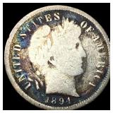 1894 Silver Barber Dime NICELY CIRCULATED NICELY
