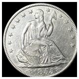 1855-O Arrows Seated Liberty Half Dollar UNCIRCU