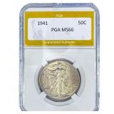 1941 Walking Liberty Half Dollar PGA MS66