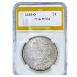 1889-O Morgan Silver Dollar PGA MS64