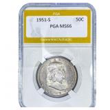 1951-S Franklin Half Dollar PGA MS66