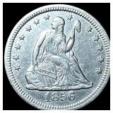 1856 Silver Seated Liberty Quarter NEARLY UNCIRC