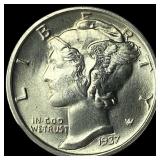 1937 Mercury Dime CHOICE BU