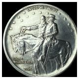 1925 Silver Stone Mountain Half Dollar GEM BU