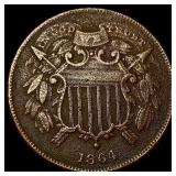 1864 Two-Cent Piece NEARLY UNCIRCULATED NEARLY UN